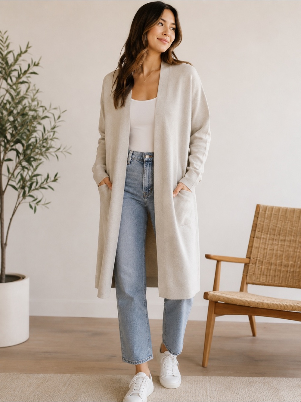 Eileen Fischer Organic Cotton Long Cardigan